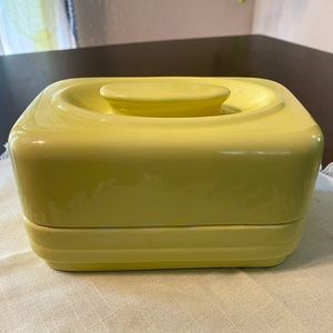 Vintage Retro Kitchen Westinghouse Canary Yellow Covered Butter Dish